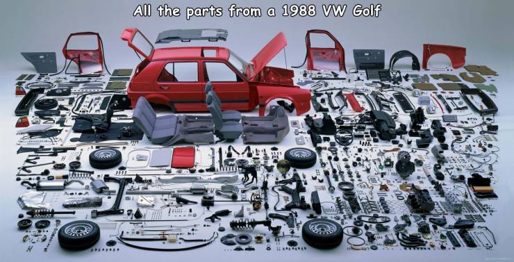 completely disassembled car - All the parts from a 1988 Vw Golf Lat Co Proprio