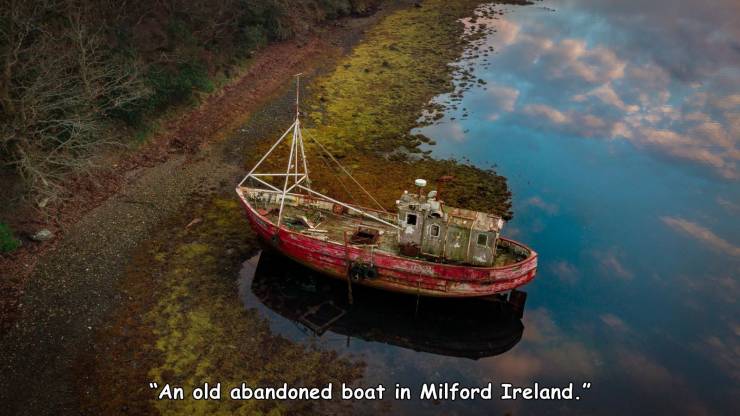 water transportation - "An old abandoned boat in Milford Ireland."