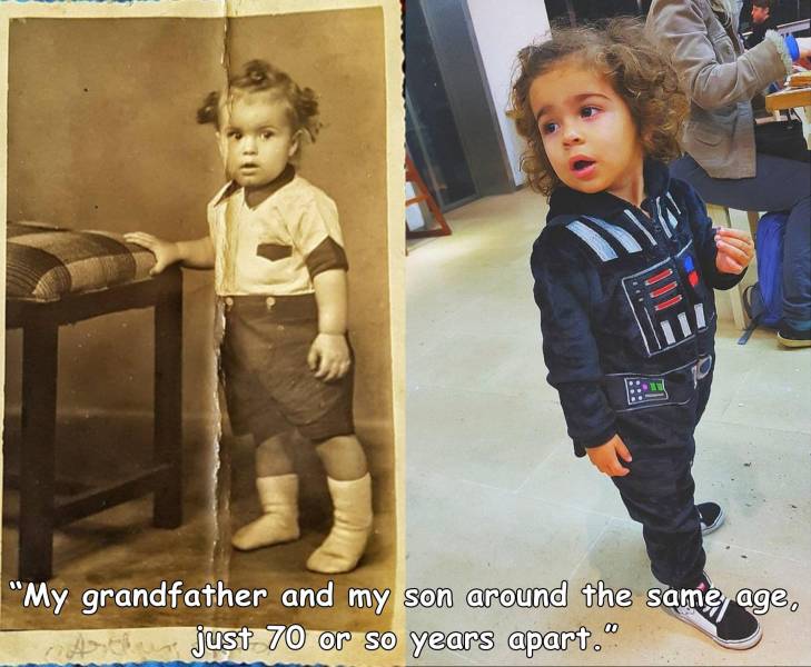 random pics and photos - toddler - "My grandfather and my son around the same age, just 70 or so years apart."