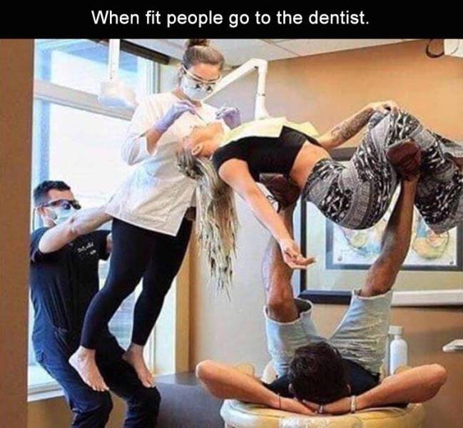 cool pics - footwear - When fit people go to the dentist.