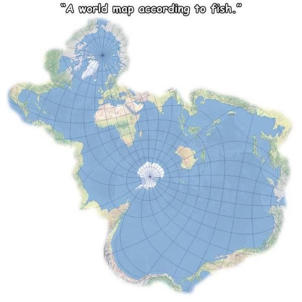 World map - "A world map according to fish.