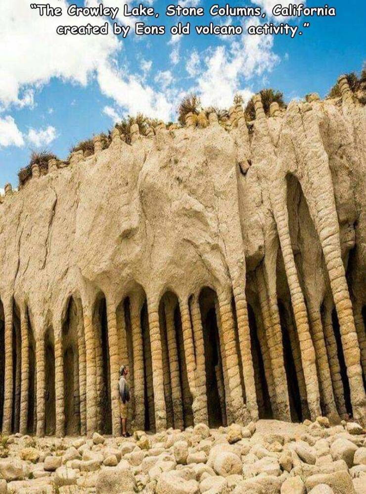 crowley lake stone columns california - "The Crowley Lake, Stone Columns, California created by Eons old volcano activity."