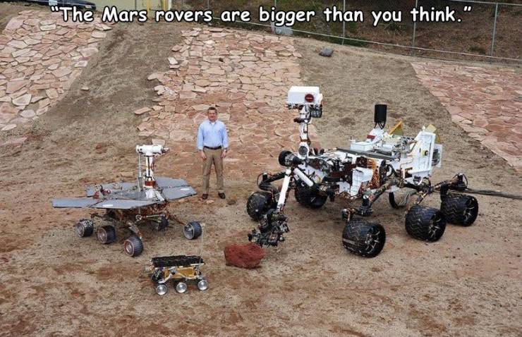 mars rover size - "The Mars rovers are bigger than you think.' Te