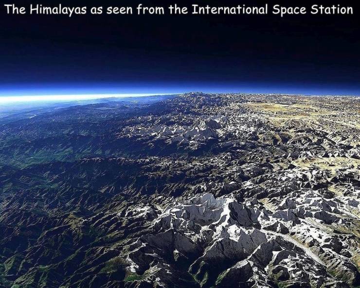 mount everest space view - The Himalayas as seen from the International Space Station