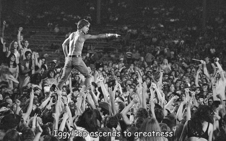 funny pics - stooges concert - Iggy Pop ascends to greatness