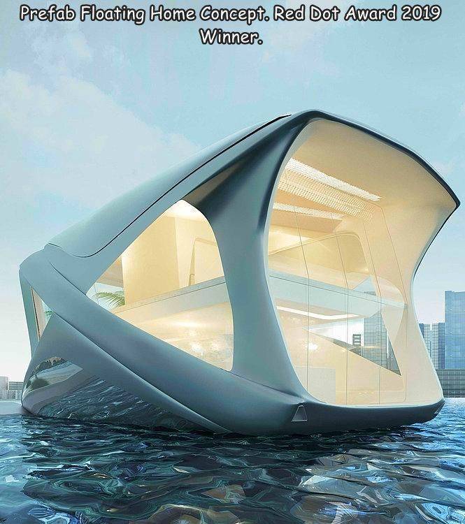funny pics - water transportation - Prefab Floating Home Concept. Red Dot Award 2019 Winner. Iti