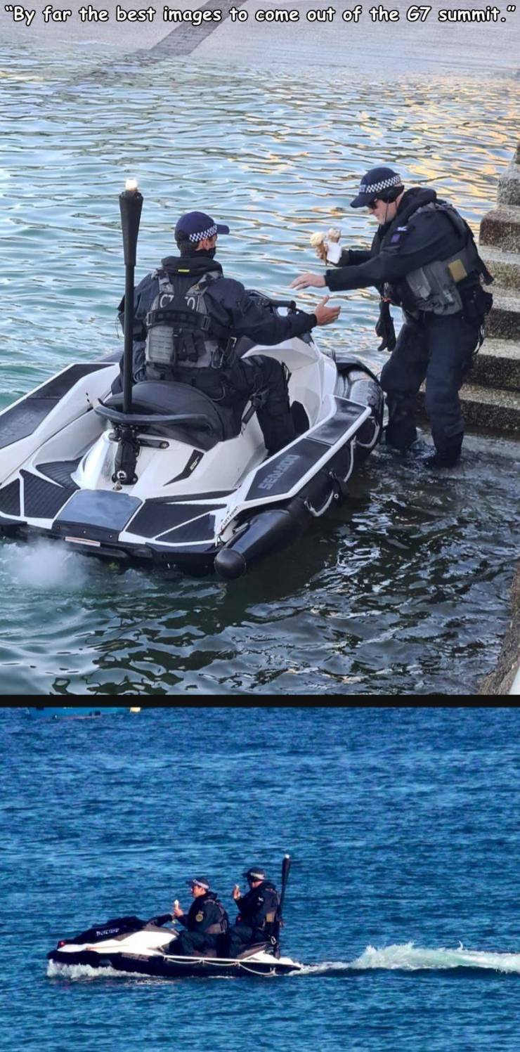 cool random pics - water transportation - "By far the best images to come out of the G7 summit. www