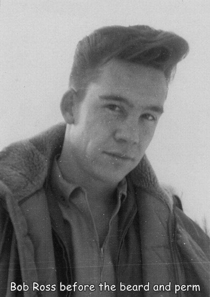 funny cool and random pics - bob ross without a afro - Bob Ross before the beard and perm
