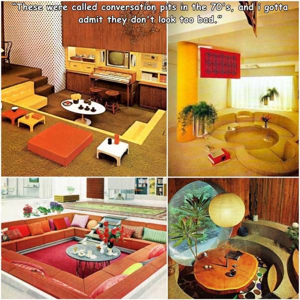 70's conversation pit - "These were called conversation pits in the 70's, and i gotta admit they don't look too bad."