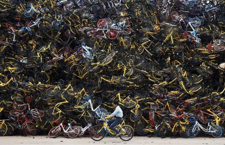 awesome random pics - bicycle waste china