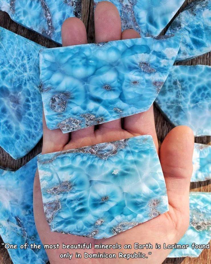 awesome random pics - turquoise - "One of the most beautiful minerals on Earth is Larimar found only in Dominican Republic."