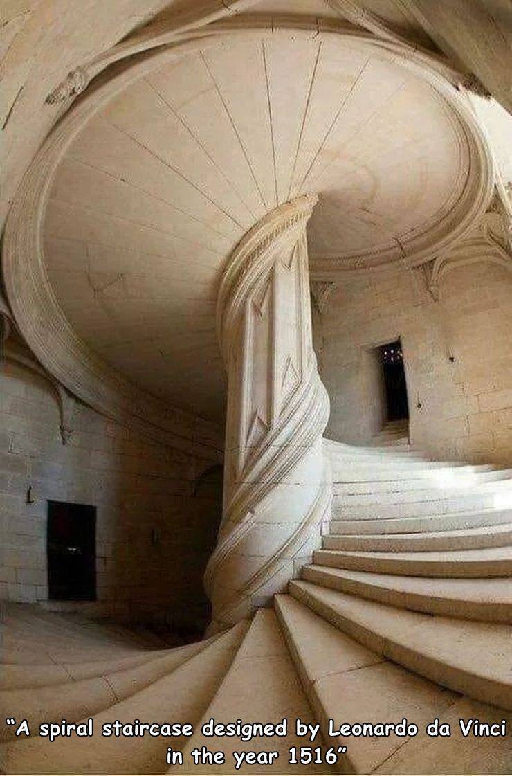 leonardo da vinci spiral staircase - "A spiral staircase designed by Leonardo da Vinci in the year 1516"