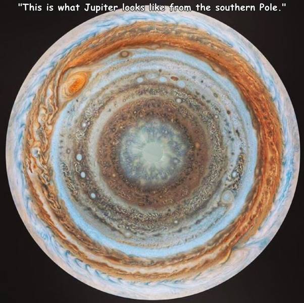 jupiter bottom - This is what Jupiter looks from the southern Pole." Bic