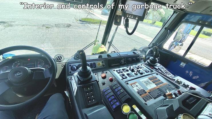 cockpit - Interior and controls of my garbage truck." Be Va 21