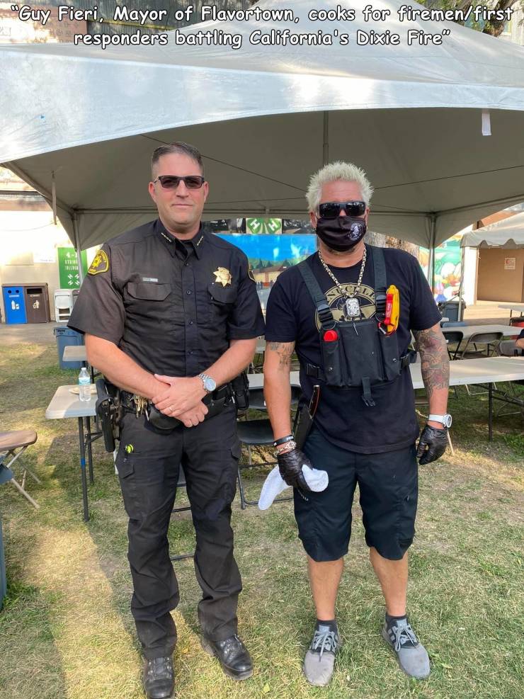 military police - Guy Fieri, Mayor of Flavortown, cooks for firemenfirst responders battling California's Dixie Fire mni E