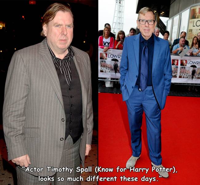 random funny and wtf pics - suit - Lo Vy Lowr os Lowry "Actor Timothy Spall Know for Harry Potter, looks so much different these days."
