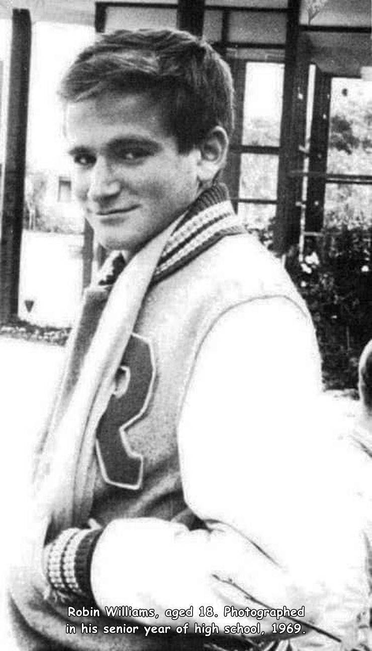 random pics - robin williams 18 years old - Robin Williams, aged 18. Photographed in his senior year of high school, 1969.