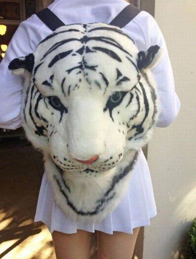 fun killer pics - funny photos - tiger face bag