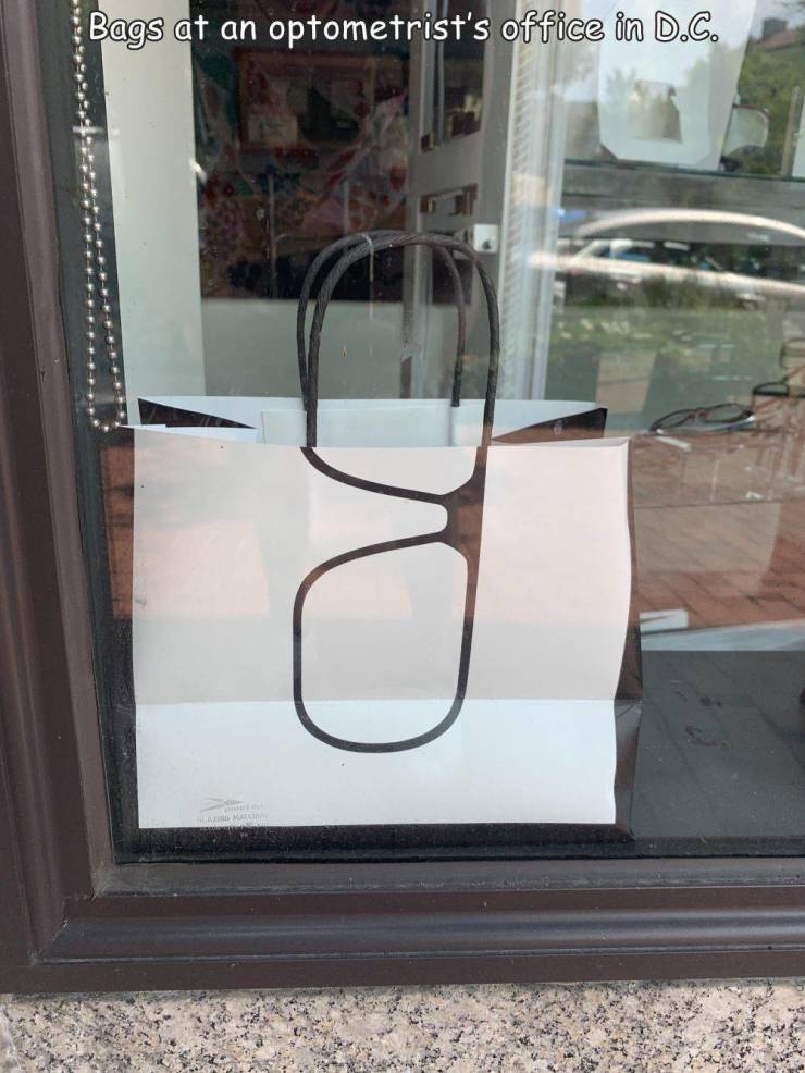 cool random pics - glass - Bags at an optometrist's office in D.C. Sela