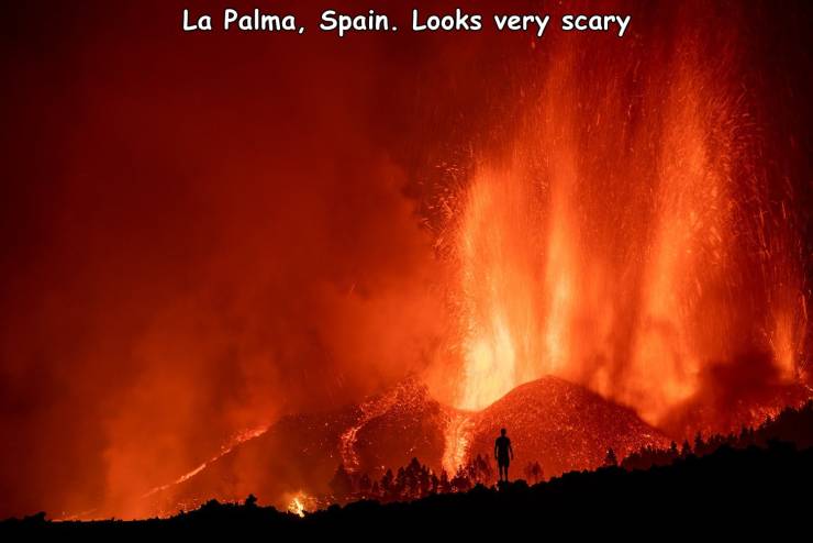 types of volcanic eruptions - La Palma, Spain. Looks very scary