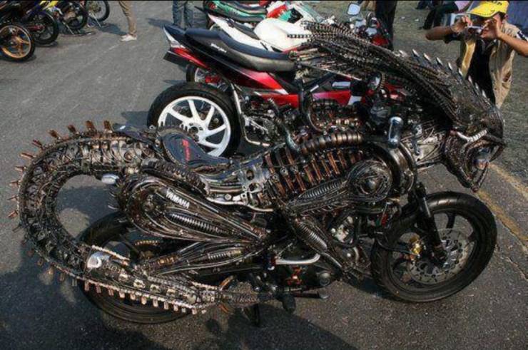funny photos - fun pics - alien motorcycle