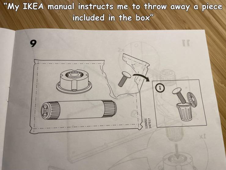 design - My Ikea manual instructs me to throw away a piece included in the box" 9 Te a Sos 2 Loo 120051 147517