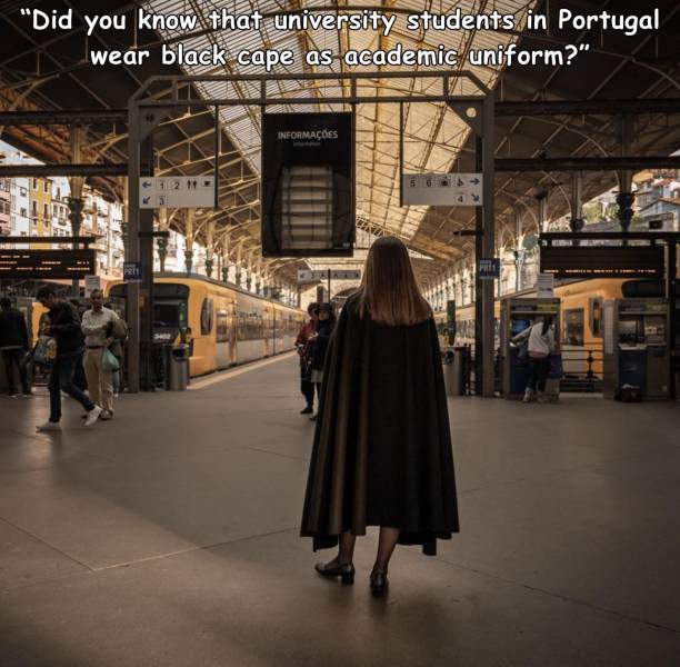building - "Did you know that university students in Portugal wear black cape as academic uniform?" Informaes Fi PR1