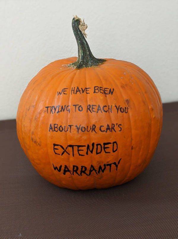 funny scary pumpkin - We Have Been Trying To Reach You About Your Car'S Extended Warranty