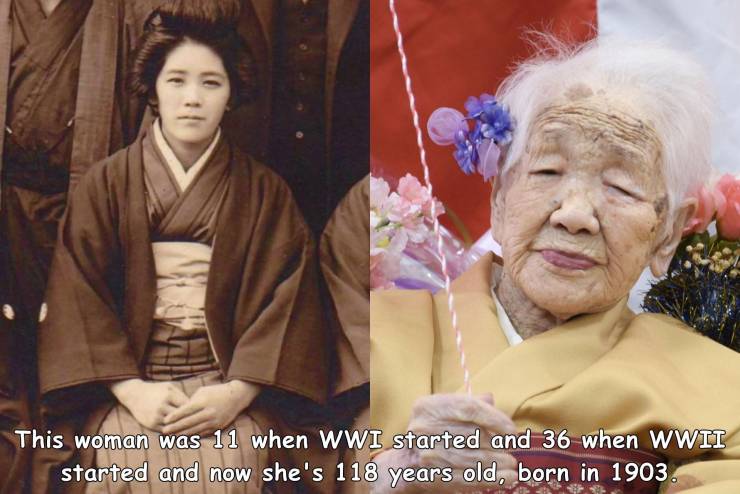 funny pics - kane tanaka japan - This woman was 11 when Wwi started and 36 when Wwii started and now she's 118 years old, born in 1903