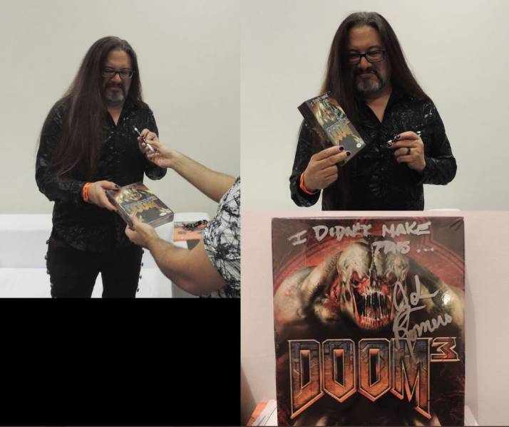 fun randoms - john romero signs a copy of doom 3 - I Didn'T Make S. mers Doom