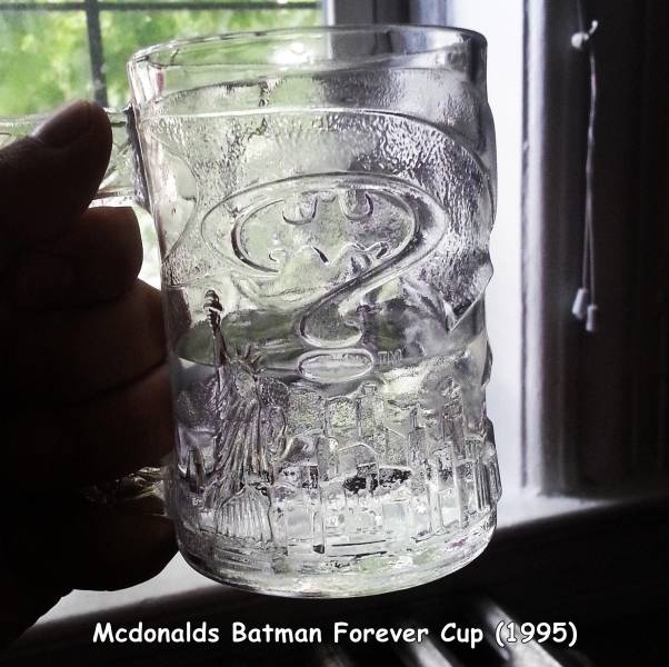 fun randoms - mason jar - Mcdonalds Batman Forever Cup 1995