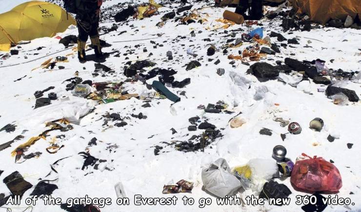 cool random pics - mt everest waste - All of the garbage on Everest to go with the new 360 video.