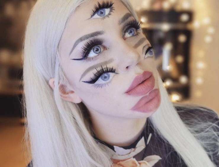 halloween makeup optical illusion
