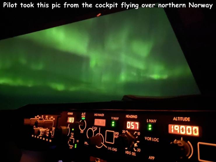 atmosphere - Pilot took this pic from the cockpit flying over northern Norway At Am SasMaci Headwg 183 V Mav 057 Lnav Altitude 19000 Co Spd 10 Vor Loc Sel Lvl Ohg 30 Hdg Sel App