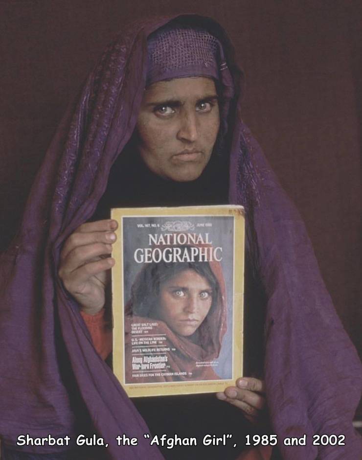 sharbat gula - Vil National Geographic Geraltare Mecan Ma Mariant Horn Frontier Mabao Cambo Sharbat Gula, the "Afghan Girl", 1985 and 2002