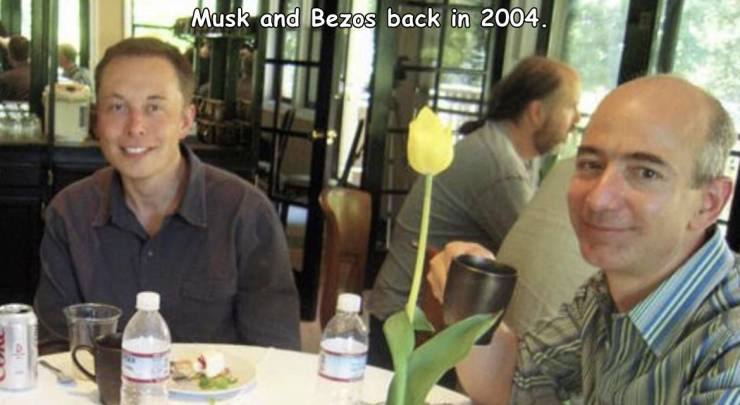 elon musk and jeff bezos - Musk and Bezos back in 2004.
