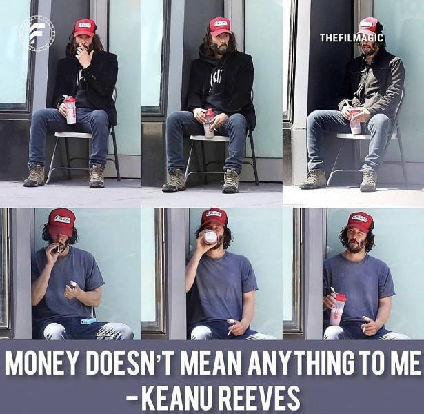 funny random pics - park burning in the skies - Thefilmagic dl Money Doesn'T Mean Anything To Me Keanu Reeves