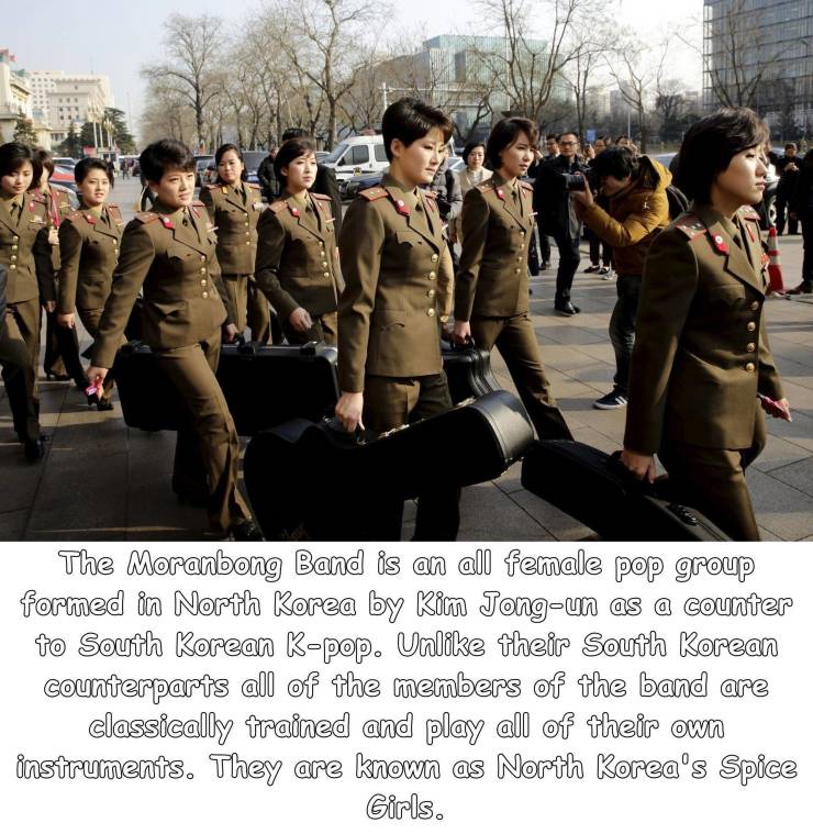 cool random pics and photos - Moranbong Band - The Moranbong Band is an all female pop group formed in North Korea by Kim Jongun as a counter to South Korean Kpop. Un their South Korean counterparts all of the members of the band are classically trained a