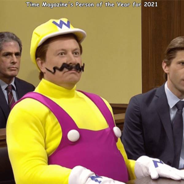 fun randoms - elon musk dressed up as wario - Time Magazine's Person of the Year for 2021