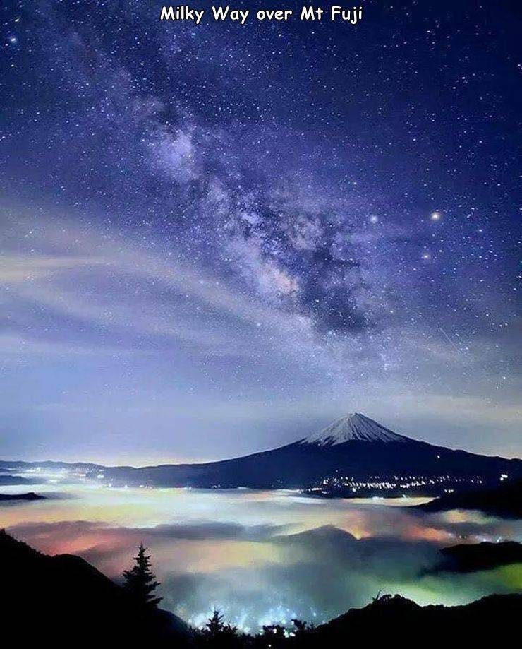 fun randoms - milky way - Milky Way over Mt Fuji