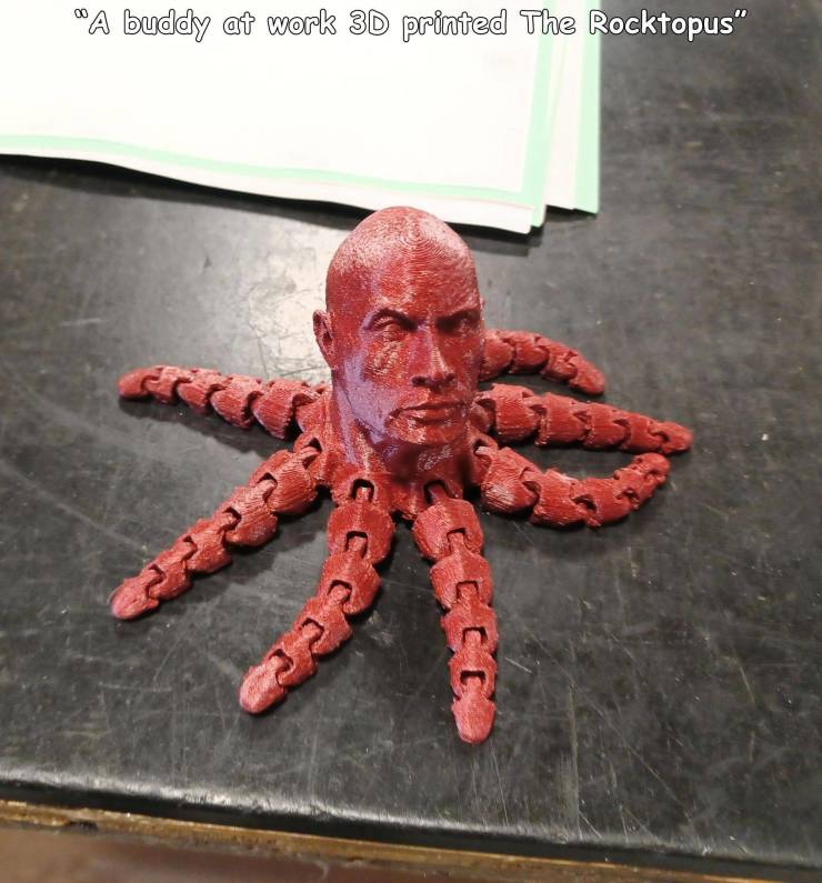 fun randoms - octopus - "A buddy at work 3D printed The Rocktopus" Cc