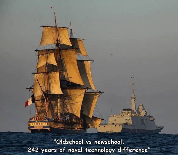 frigate hermione - Teeb 06522 "Oldschool vs newschool. 242 years of naval technology difference"