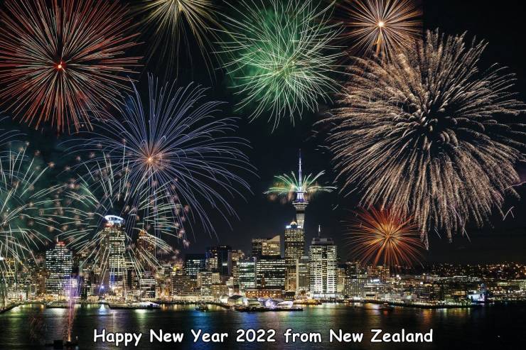 new zealand new year fireworks - . Happy New Year 2022 from New Zealand