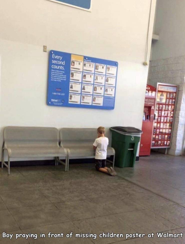 boy praying at walmart - Every second counts. 2 Ca Ox ! Release 3 game Boy praying in front of missing children poster at Walmart