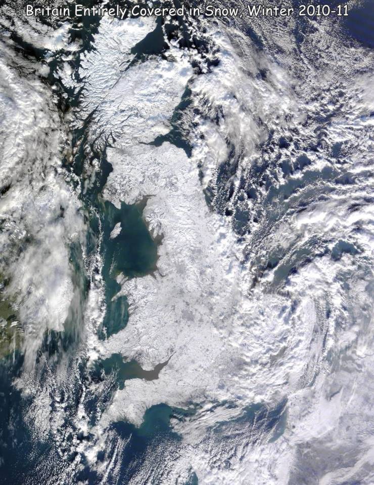 satellite image uk snow 2010 - Britain Entirely covered in Snow, Winter 201011 Nam