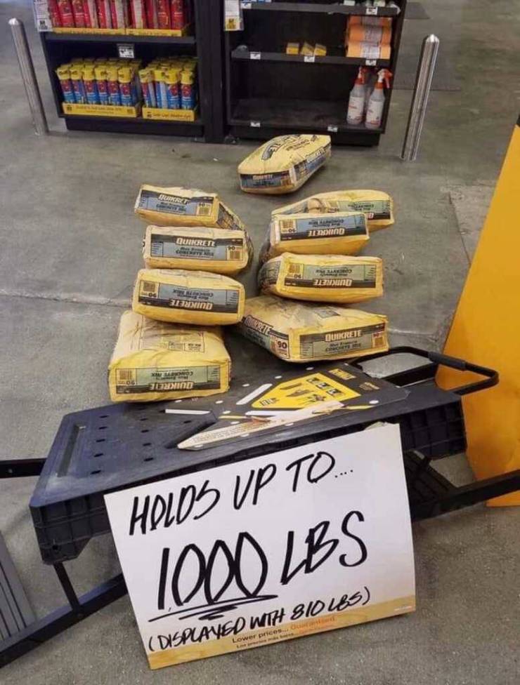 funny display - Tound Quirer 20 313MIND Dunkrete Temind 44 Holds Up To.. 1000 Lbs Displayed With 810185 Lower prices... Od