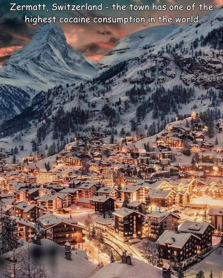 zermatt night - Zermatt, Switzerland the town has one of the highest cocaine consumption in the world Ftr po