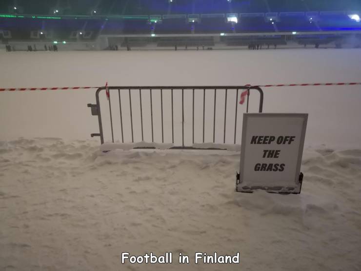 funny photos - water - Keep Off The Grass Football in Finland