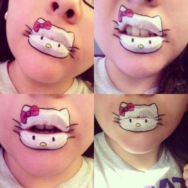 funny photos - kitty lips
