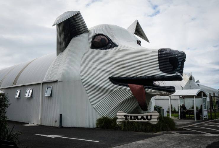 cool random photos - tirau dog shaped building